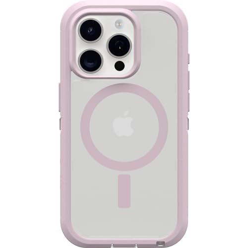 OtterBox iPhone 15 Pro (Only) Defender Series XT Clear Case - Mountain Frost (Clear), Screenless, Rugged, Snaps to MagSafe, Lanyard Attachment