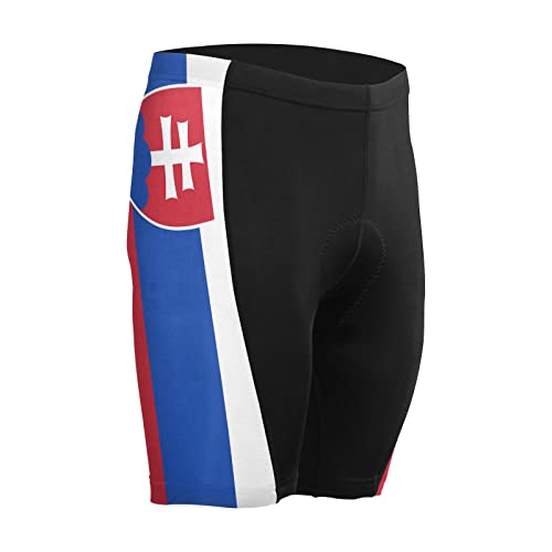 Slovakia Flag Men's Bike Shorts Padded Cycling Bicycle Biking Shorts Tight Multicolor