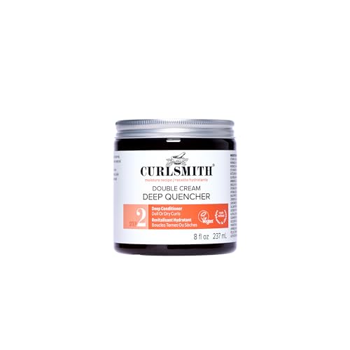 CURLSMITH Double Cream Deep Quencher - Deep Conditioning Mask for Curls, Hydrating and Detangling, For All Curl Types, Vegan & Cruelty Free (8 oz)