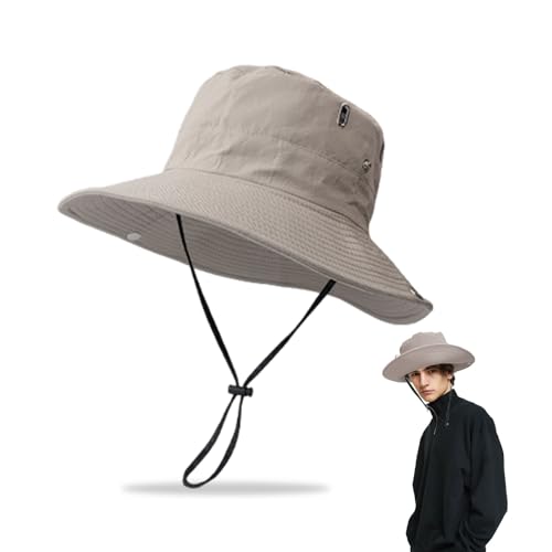 UILYNIU Verano ala Ancha Gorro Pescador Ajustable Plegable Sombrero de Pescador, Sombrero de Pesca, Sombrero Trekking Hombre Mujer, Bucket Hat para Actividades al Aire Libre