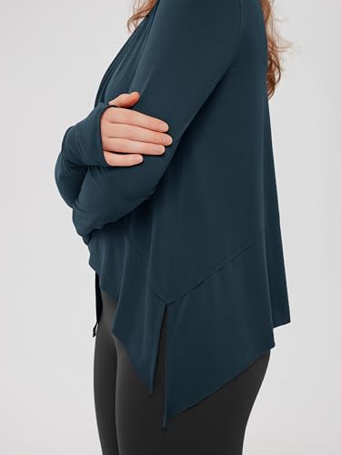 Image of ODODOS Soft Modal Long Sleeve Crop Top for Women with Thumb Hole Athletic Gym Workout Cropped Yoga Shirts