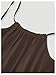 SHENHE Women's Open Back Spaghetti Strap Beach Maxi Dress Loose Flowy Vacation Sundress Coffee Brown Medium
