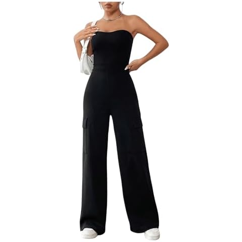 MakeMeChic Women's Casual Backless Jumpsuit Cover