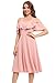 Bbonlinedress Womens Off The Shoulder Homecoming Prom Formal Cocktail Graduation Wedding Guest Bridesmaid Midi Dress Blush L