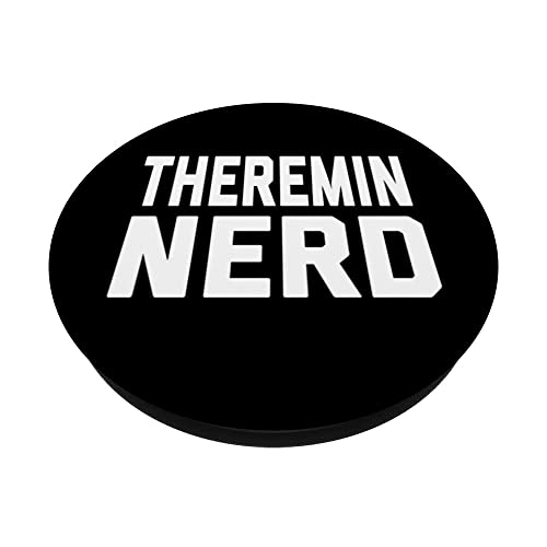 Theremin Nerd. Funny Music Lover Design For Music Class PopSockets Swappable PopGrip, Black - Image 2