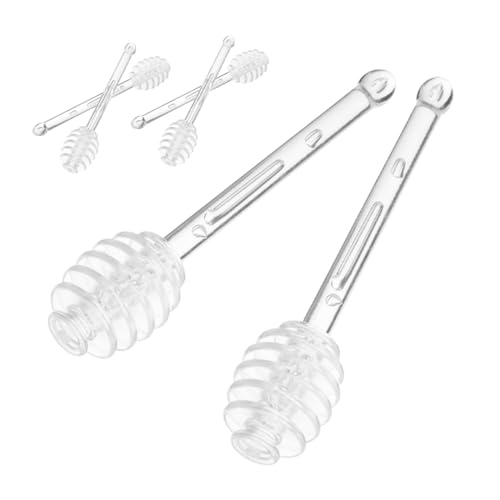 DECHOUS 6個 蜂蜜ドリズルスプーン 蜂蜜スティック シロップ用透明ディッパー 朝食やデザートに キッチン多用途調理ツール 再利用可能