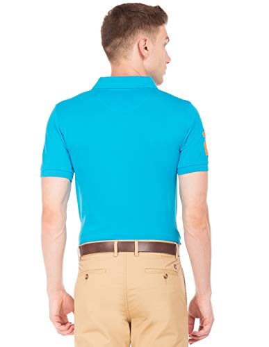 Image of U.S. POLO ASSN. Men's Cotton Blue Atoll Regular Polo Shirt (USTSHC0066 S)