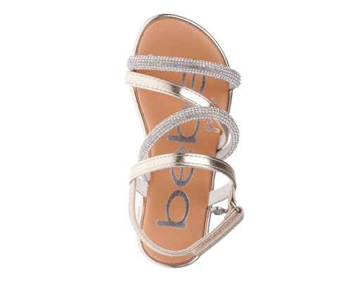 Image of bebe Girls' Sandals - Trendy Flat Designs with Rhinestones, Puffy Straps, Embossed Details and Charms for Toddlers /Little Kids /Big Kids