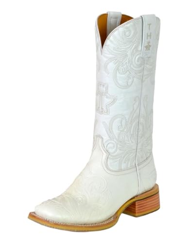 Tin Haul Women's White Wedding Western Boot Broad Square Toe - 14-021-0007-1513 WH 7 M US