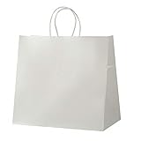井上紙業 紙袋 手提げ マチ広 白 無地 日本製 HW-2 (50枚 / 320x200x300) 手提げ袋 業務用 ペーパーバッグ 手提げ紙袋 バッグ