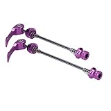 POENVFPO Bike Skewers,Quick Release Aluminum Alloy Front Rear 2pcs Set for Road Mountain Bicycles,Purple for Cyclists Commuters Trail Riders