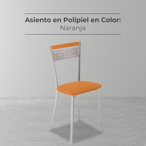 ASTIMESA SCCABNA Dos sillas de Cocina, Metal, Naranja, Altura de Asiento 45 cms - imagen 6