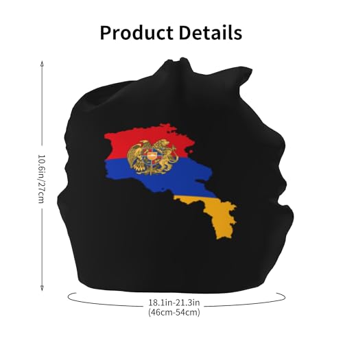 Armenian Flag map Children Hip Hop Knitted Hat Kids Elastic Leisure Knit Cap Warm Sleep Beanies Black2