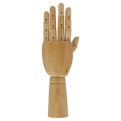 BHAIR5 Hand Model, 7/10/12Inch Wood Art Mannequin Hand, Flexible Hand Statue Figure Sculpture, Wood Sculpture for Sketching Drawing Painting Artwork Home Office Desk Decoration Cover