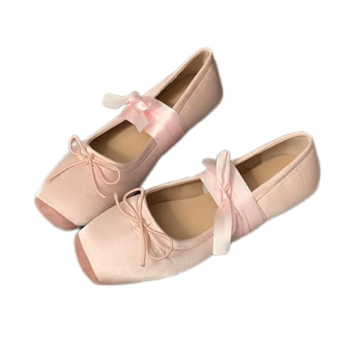 COVOYYAR Women Lace Up Ankle Strap Ballet Flats Shoes Floral Dressy Flats - Main Image