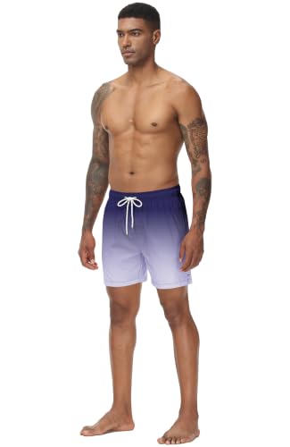 Image of Tyhengta Men's Swim Trunks Quick Dry Beach Shorts with Zipper Pockets and Mesh Lining