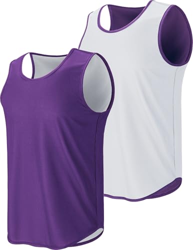 La mejor comparación de Camiseta sporting favoritos de las personas. 22 Liberty Pro - Camisetas de baloncesto ligeras reversibles para hombre, camisetas atléticas de secado rápido, Violeta/Blanco, X-Large