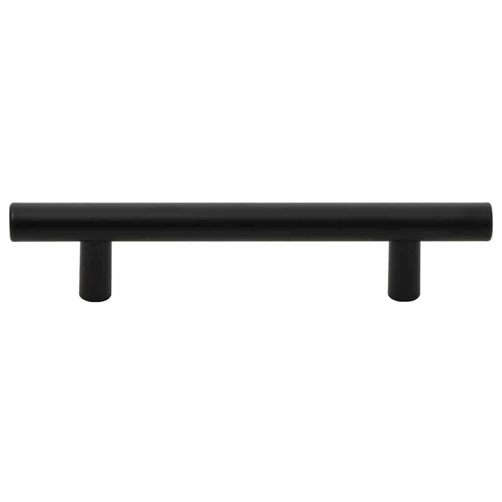 Möbelgriffe 10er Set Schwarz 96 mm Edelstahl T Griff für Schrank Schublade Tür Kommode Küche Bad, T Form für einfache Montage bei Renovierung