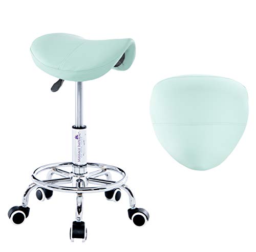 Massage Imperial® Istool Tabouret De Massage Pivotant en Selle - Siège De Beauté Et De Massage avec Repose-Pieds - Hauteur Réglable (50-62 Cm) - Vert Cover