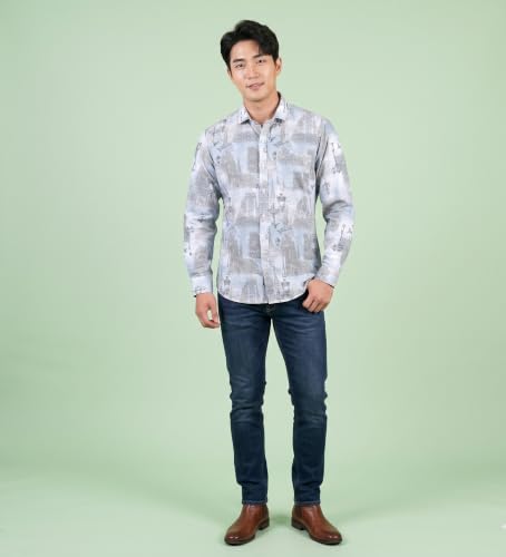 Image of UNM Men's Printed, Slim Fit, Casual Shirt.