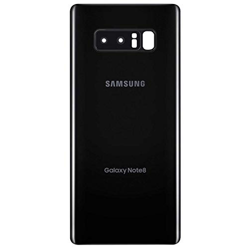 Best OEM Back Glass Door Cover Housing with Installed Camera Frame, Lens and Adhesive Replacement for Samsung Galaxy Note 8 - Any Carrier - N950 (Midnight Black)