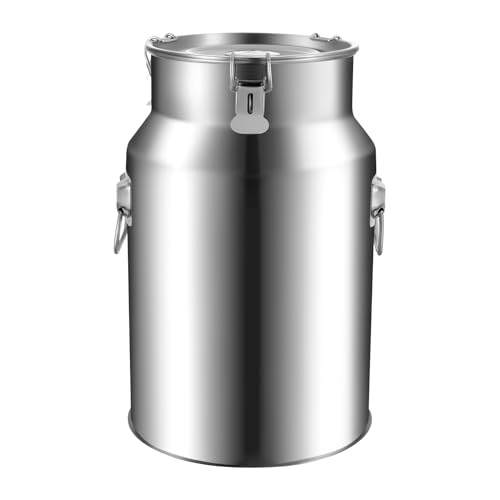 Jarra de leche de acero inoxidable 14/18/28L, para vino, aceite, zumo (18 L)