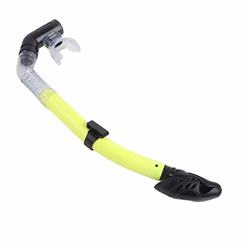 VGEBY Silicone Mouthpiece Snorkel, Full Dry Breathing Tube, Rotatable Pipe Buckle, PVC Tube for Comfortable Snorkeling, Water Diving (Yellow)