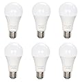 A19 LED Light Bulb - 60 Watt Equivalent, Daylight White 6000K, 800 Lumens 10W LED Bulbs Bright, Non-dimmable, 6-Pack