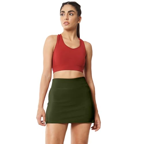 Image of Mehrang Skirt with Shorts for Women's & Girl's Solid High Waist Flared Skater Short Mini Skirt