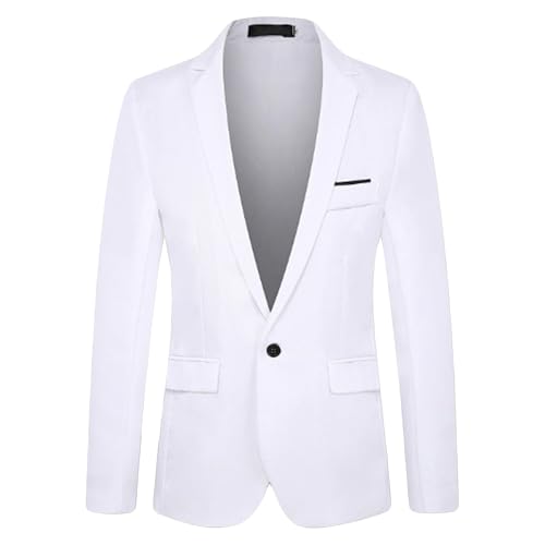 Mens Business Casual Sport Coat Solid Color Slim Fit One Button Suit Jacket Stylish Daily Formal Blazers - Main Image