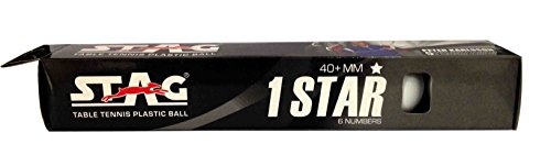 Image of STAG High Performance 1 Star White Table Tennis (T.T) Balls| Advanced 40+mm Ping Pong Balls for Training, Tournaments and Recreational Play| Durable for Indoor /Outdoor Game - Pack of 6