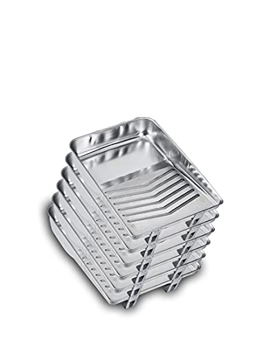 Unvert Metal Paint Roller Tray, Rust Resistant, Use with Plastic Liners or Itself, Washable & Reusable, Dimension - 15.5” X 11”, Compatible with All Kind of Rollers, Holds up to 1-qt. of Paint (6)