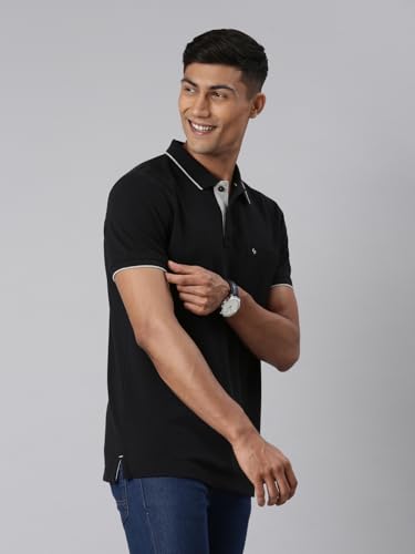 Image of Classic Polo Mens Cotton Blend Solid Half Sleeve Regular Fit Polo Neck T-Shirt