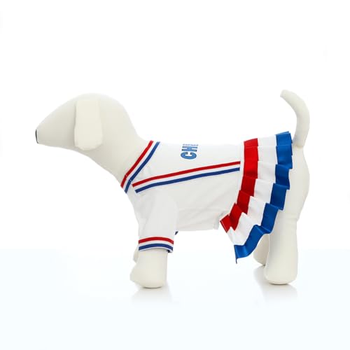 Vestido de animadora para perros blanco tamaño M miniatura 6