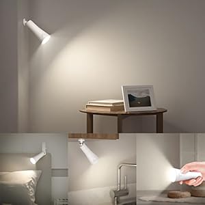 Applique Murale Interieur, 3 en 1 Lampe Murale Sans Fil Port USB, Lampe Pince Magnétique pour Lire Dans le Lit, Lampe de Lecture Rechargeable, Lampe de Chevet Tactile 3 Intensité pour Maison Bureau