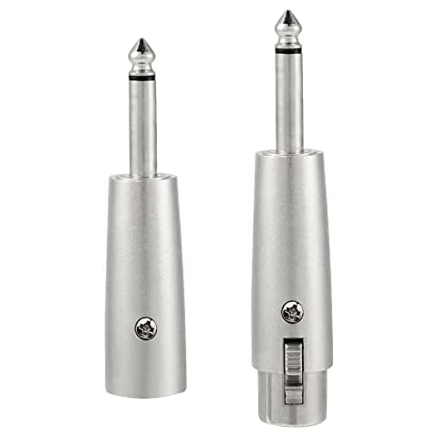 UBERMing Jack to Male XLR TRS Adapter 2 Pcs XLR Female 3 Pin to 6.35mm 1/4 Male Stereo Jack Plug Audio Adapter for Microphone Audio Cable Connector Adapter Cover