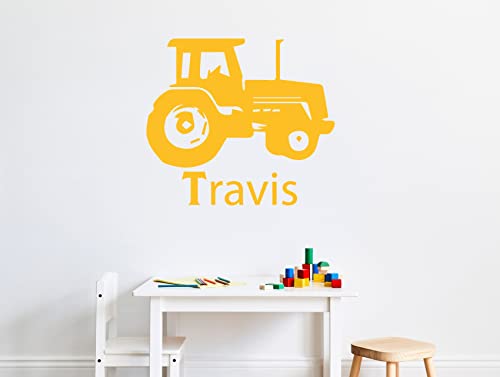 Tractor Vinyl Wall Decal - Customizable Home Decor With Personalized Name - Tractor Decor For Bedroom, Barn, Or Game Room - Removable Sticker #TOP2