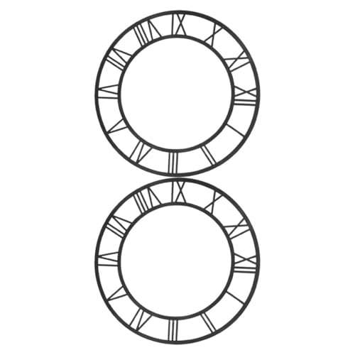 ibasenice Stickers Horloge Murale à Chiffres Romains en Acrylique Noir, 2pcs Autocollants Miroir Décoratifs Ronds, Design Élégant et Résistant pour Salon ou Bureau