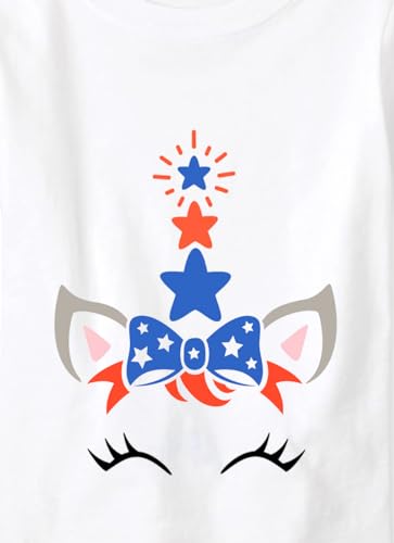 Image of Tkria July 4th Tank Top Girl Toddler 4th of July Shirt Baby Girl American Flag Shirt USA Ruffle Tee Girl Patriotic Outfit