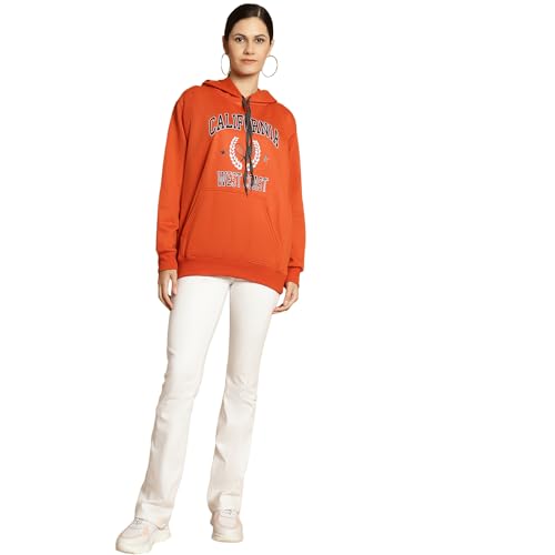 Image of Mack Jonney Printed Hooded Cotton Fleece Sweatshirt for Women-MACK32482