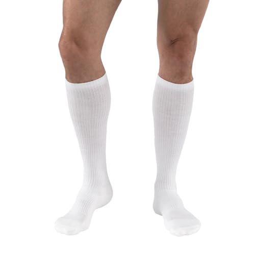 Image of JOBST 110450 Athletic Knee 8-15 Closed Toe Sock, White, Medium