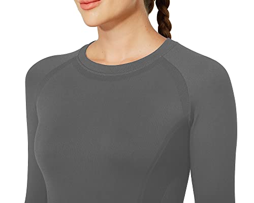 Image of MathCat Workout Shirts for Women Long Sleeve, Workout Tops for Women, Quick Dry Gym Athletic Tops,Seamless Yoga Shirts XS-XL