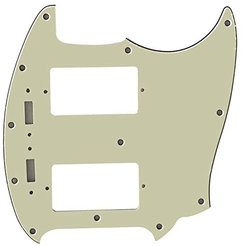 �M�^�[�s�b�N�K�[�h For US Mustang PAF Humbucker Pickup Style Guitar Pickguard Scratch Plate (3�v���C�~���g�O���[��)