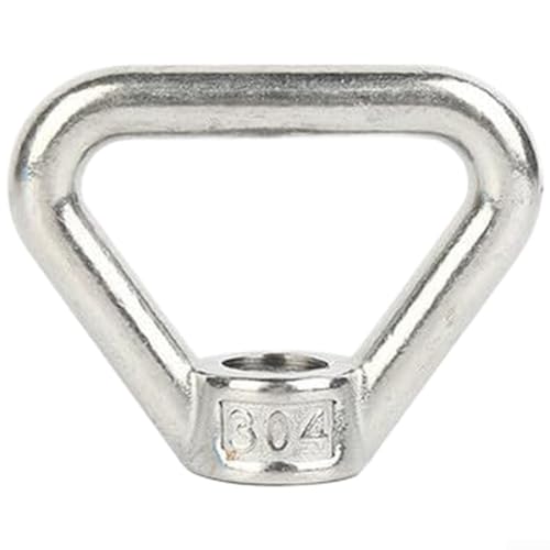 Tuerca anular de acero inoxidable de grado 304 con ojo triangular y tuerca trapezoidal para carga pesada, fijación industrial y marina M8 M10, juego de 4 (M8)