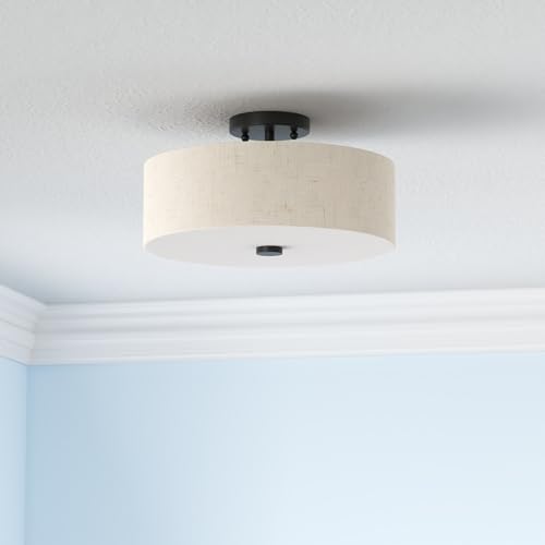 Livex Lighting 52135-92 Meridian Collection 3-Light Semi Flush Mount Ceiling Fixture thumb #1
