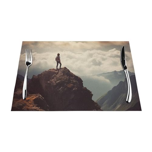 Sets de table tissés en PVC antidérapants et lavables pour table basse