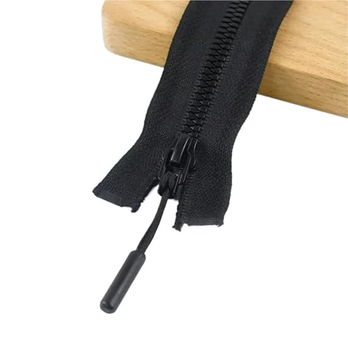 Fermeture éclair résine 5# maille ouvrable 60cm noire pour veste et sac