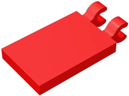 Azulejos clásicos de construcción a granel de 2 x 3 con 2 clips en U, 50 piezas rojas de construcción de 2 x 3 con 2 clips en U, compatibles con