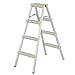 ZAQI Drabinka aluminiowa z 4 stopniami, dla dorosłych, lekka drabina do dużych obciążeń do kuchni i sypialni, z antypoślizgowymi nóżkami, 150 kg