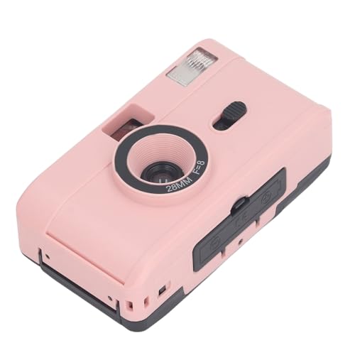 Cámara de película reutilizable de 35 mm con flash rosa vintage para viajes 7